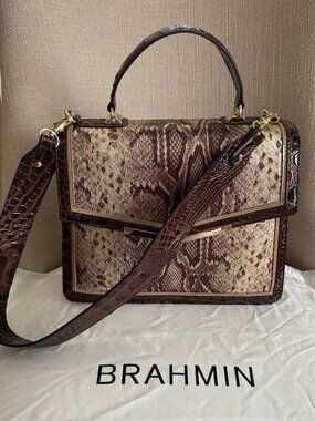 Brahmin Riki Satchel Natural Melbourne – Pristine